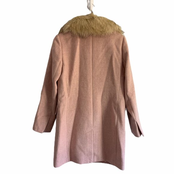 Topshop Monica Faux Fur Collar Coat - Picture 3 of 11